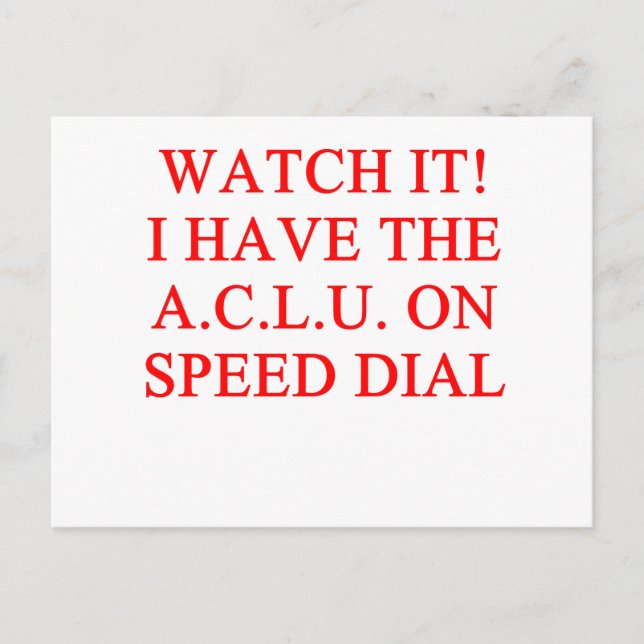 Carte Postale blague ACLU (Devant)