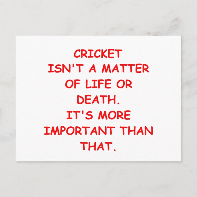 Carte Postale blague de cricket (Devant)