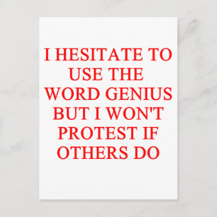 Carte Postale blague de génie modeste