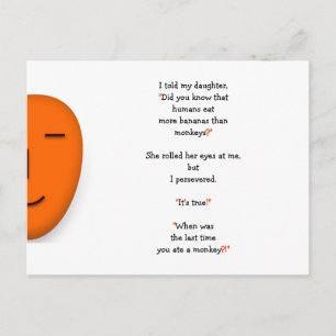 Carte Postale Blague de papa drôle sur les singes les humains le