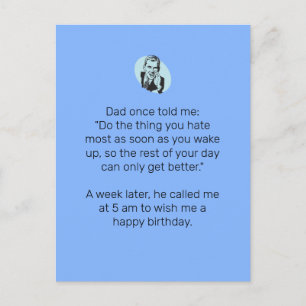 Carte Postale Blague de papa sarcastique pour joyeux anniversair