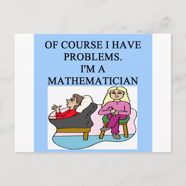 Carte Postale blague de psychologie MATH (Devant)