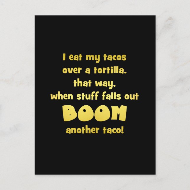 Carte Postale Blague de tortilla Boom drôle (Devant)