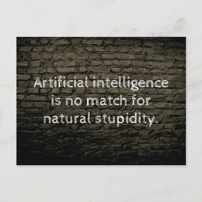 Carte Postale Blague d'intelligence artificielle (Devant)