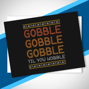 Carte Postale Blague drôle de dinde de Thanksgiving Gobble Wobbl