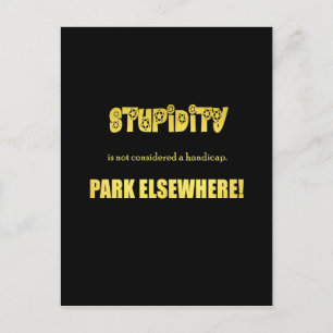 Carte Postale Blague drôle de stationnement pour handicapés
