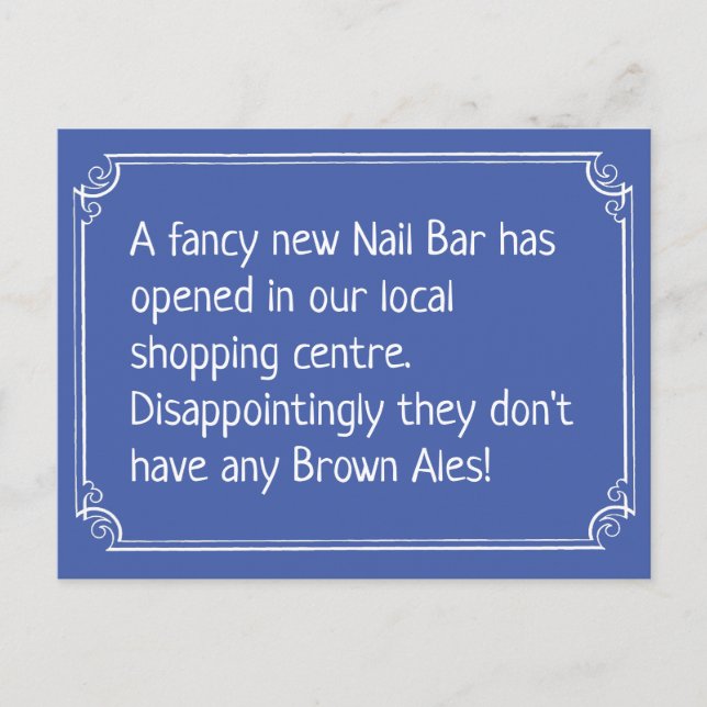 Carte Postale Blague drôle du Nail Bar (Devant)
