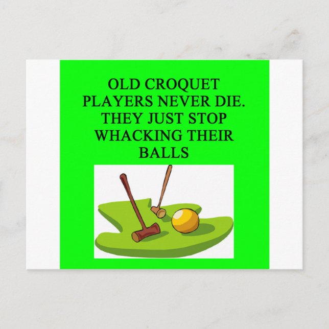 Carte Postale Blague du joueur CROQUET (Devant)