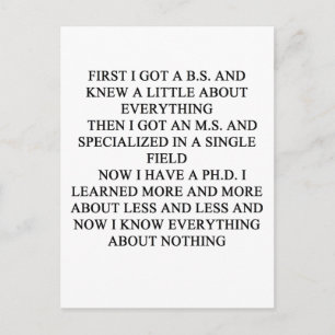 Carte Postale blague PHD