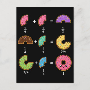 Carte Postale Blagues de maths sur les fractions de beignets