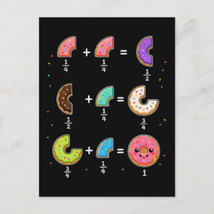 Carte Postale Blagues de maths sur les fractions de beignets