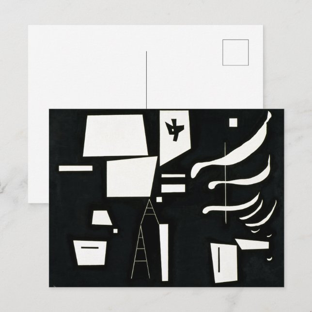 Carte Postale Blanc – Doux et dur | Kandinsky | (Devant / Derrière)