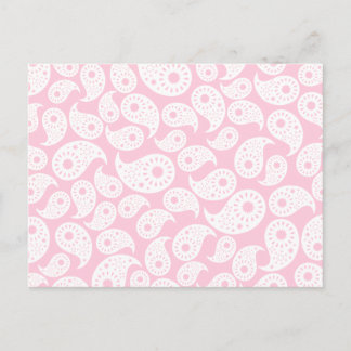 Carte Postale Blanc et rose pastel.