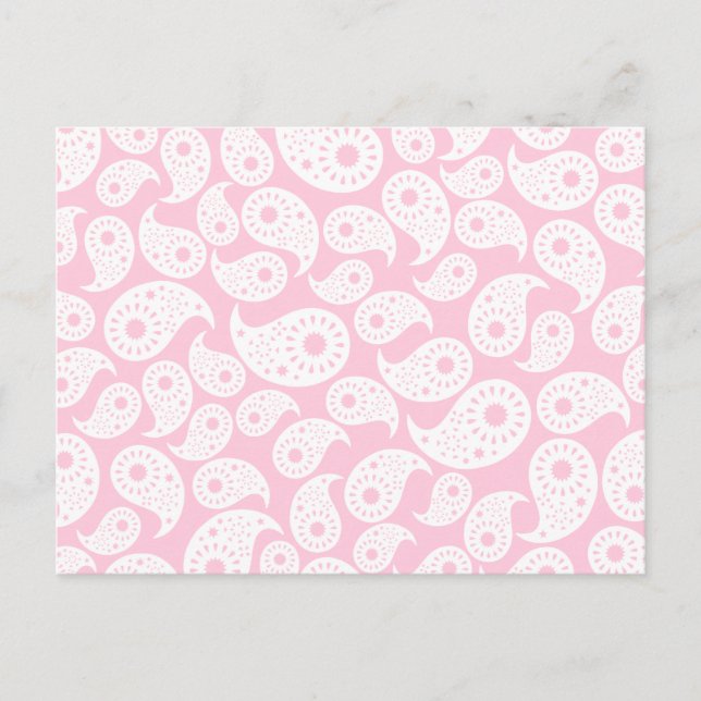 Carte Postale Blanc et rose pastel. (Devant)