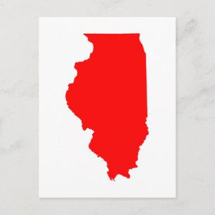 Carte Postale Blanc et rouge se déplace vers l'Illinois Faire-pa
