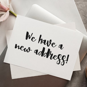 Carte Postale Blanc Noir Minimaliste Nous Avons Déménagé Nouvell