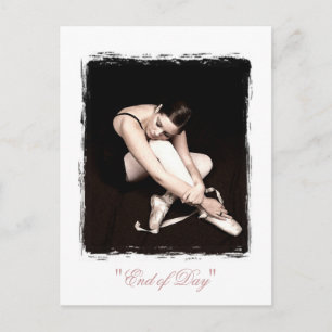 Carte postale blanche de ballerine endormie de fin