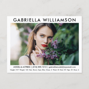 Carte postale blanche de modèle Acteur Photo Comp