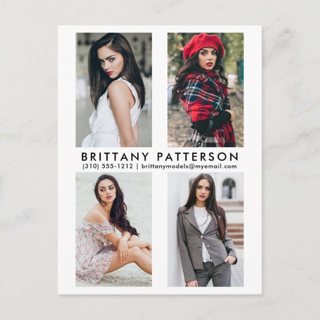 Carte postale blanche Model Actor 4 Photo Comp Car (Devant)