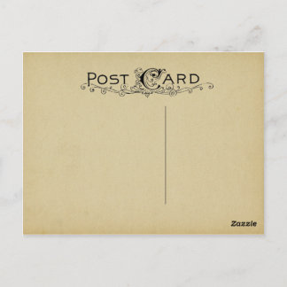 Carte postale blanche Parchemin Vintage Arrière -