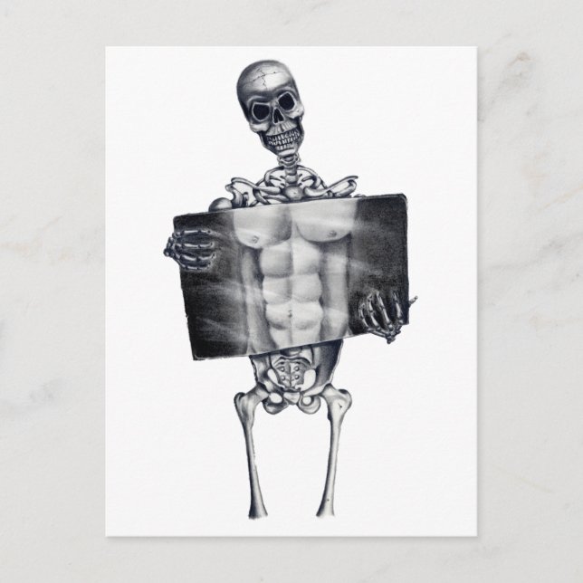 Carte postale blanche Skeleton Chest Xray (Devant)