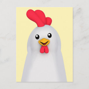 Carte Postale Blancs mignons / Rooster blanc