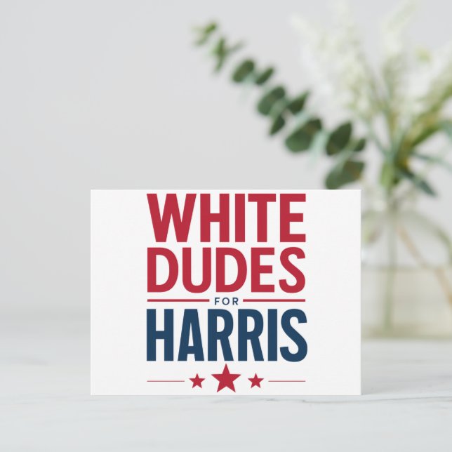 Carte Postale Blancs pour l'élection de Harris Kamala Harris 202 (Debout devant)