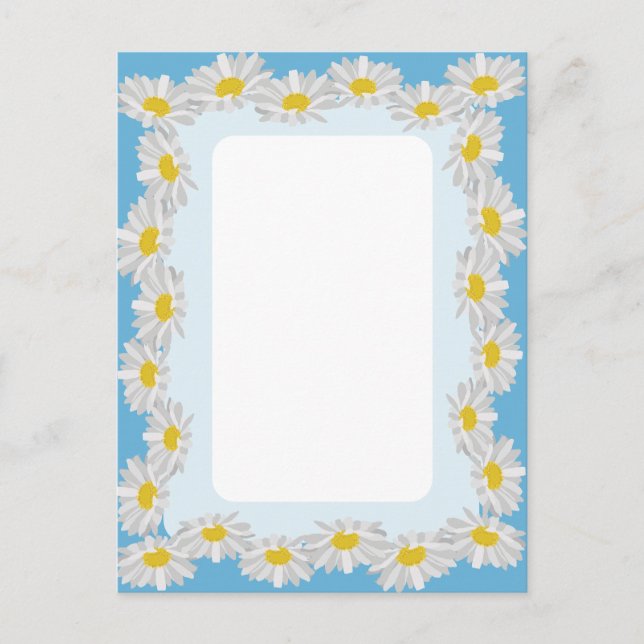 Carte Postale Blank White Daisy avec Sky Blue Card (Devant)