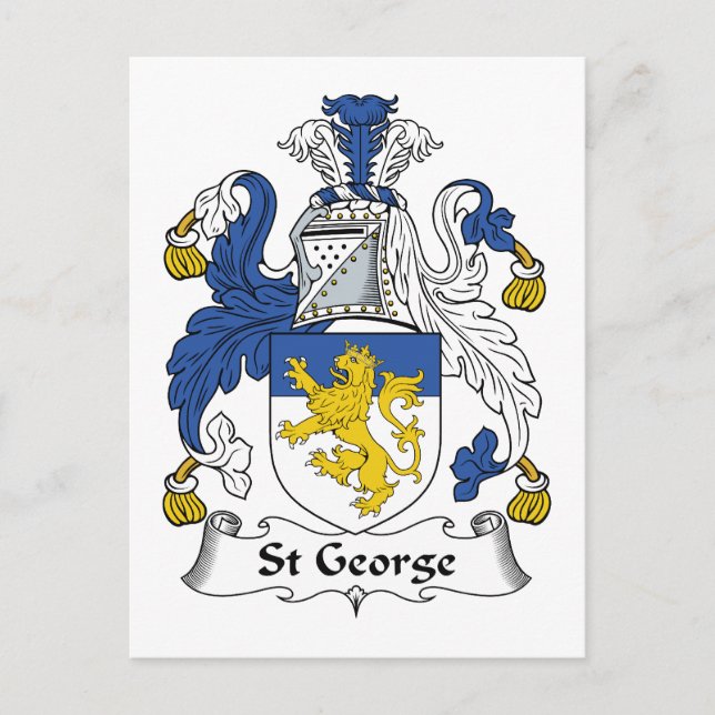 Carte Postale Blason de famille St George (Devant)
