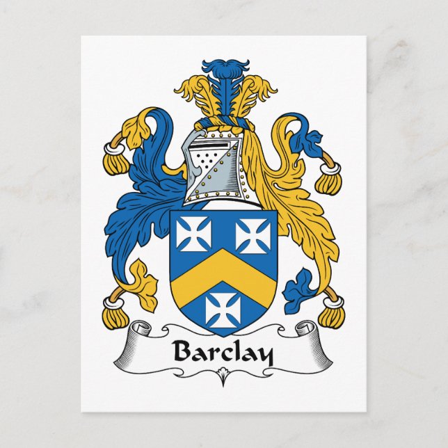 Carte Postale Blason de la famille Barclay (Devant)