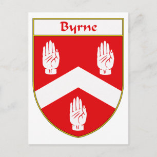 Carte Postale Blason de la famille Byrne/Crête de la famille