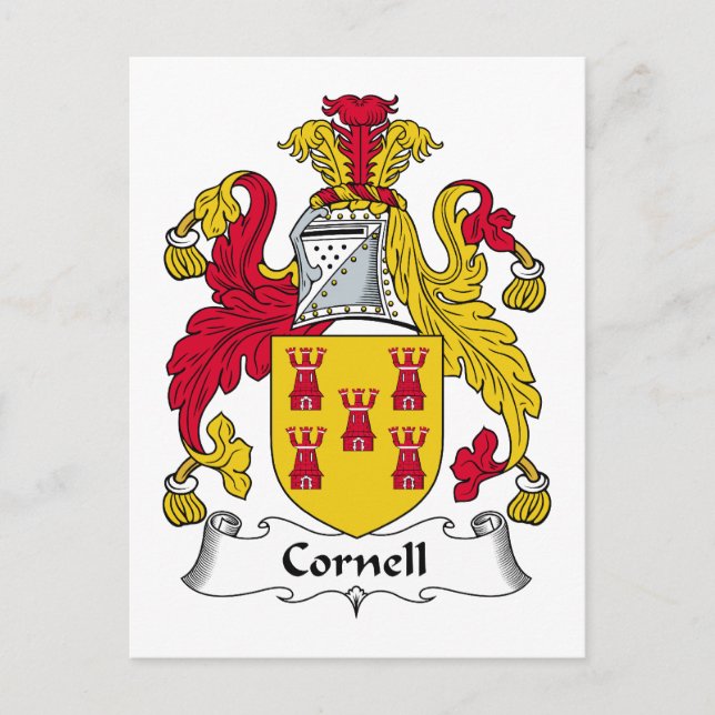 Carte Postale Blason de la famille Cornell (Devant)