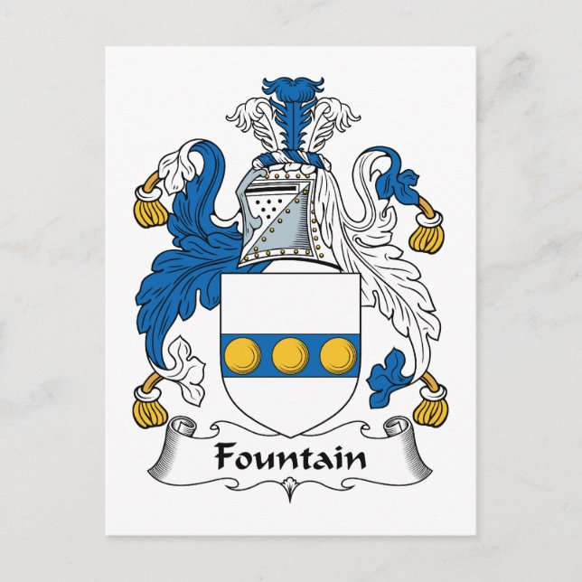 Carte Postale Blason de la famille Fountain (Devant)