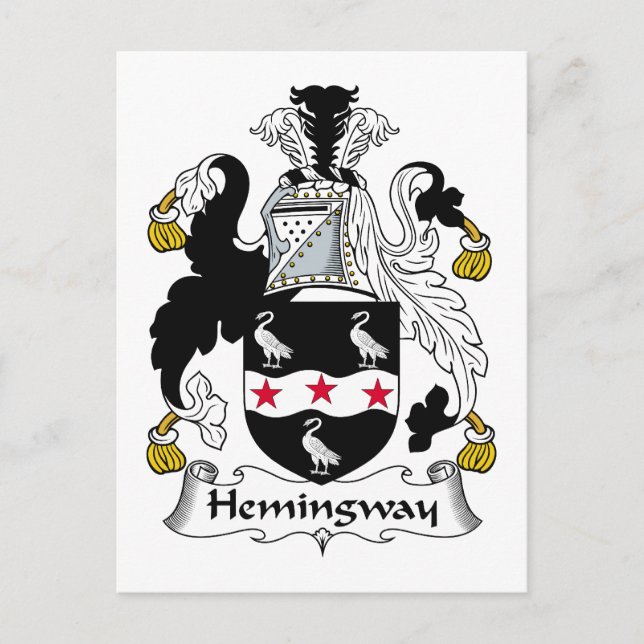 Carte Postale Blason de la famille Hemingway (Devant)