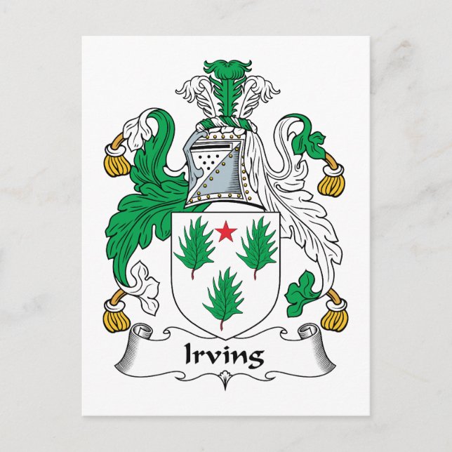 Carte Postale Blason de la famille Irving (Devant)