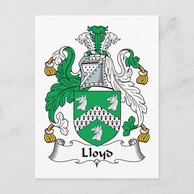 Carte Postale Blason de la famille Lloyd (Devant)