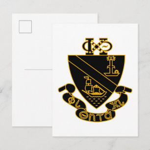 Carte Postale Blason de Phi Chi Theta Or et Noir