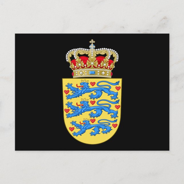 Carte Postale blason du Danemark (Devant)