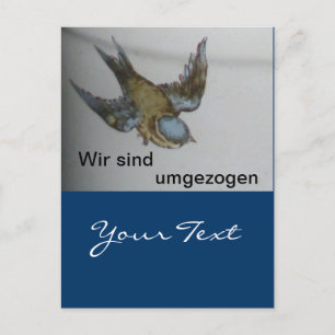 Carte Postale Blaumeise-umzug-postkarte