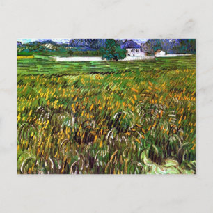 Carte Postale Blé Field Auvers, Maison Blanche Van Gogh Art