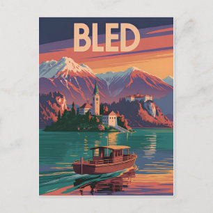 Carte Postale Bled Slovénie vintage