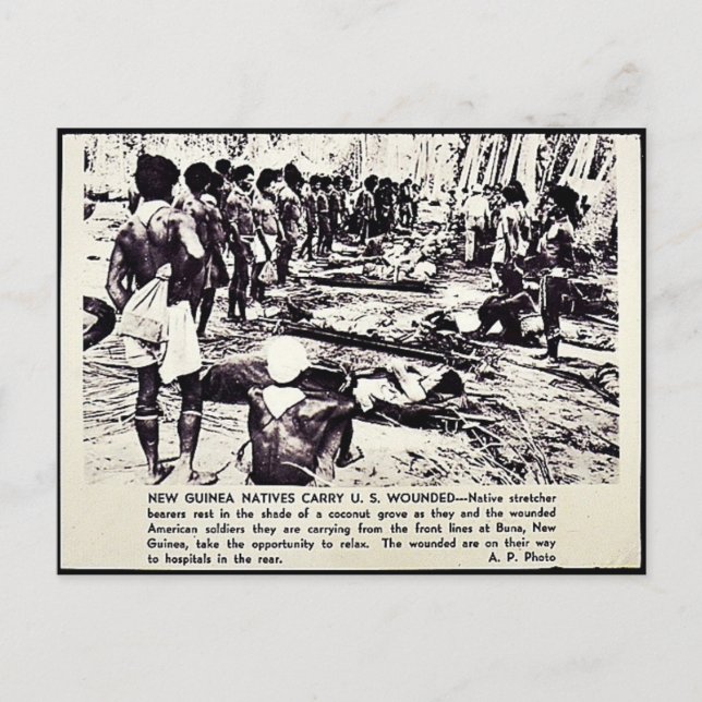 Carte Postale Blessés par des natifs de Nouvelle-Guinée (Devant)