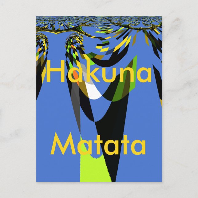 Carte Postale Bleu Africain Tribal Motif Motif Art Imprimer (Devant)