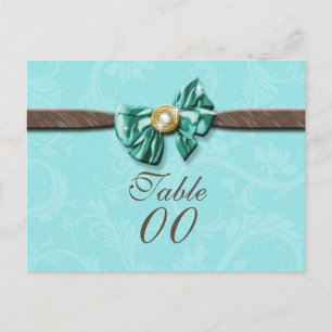 Carte Postale Bleu aqua brun gem arc floral