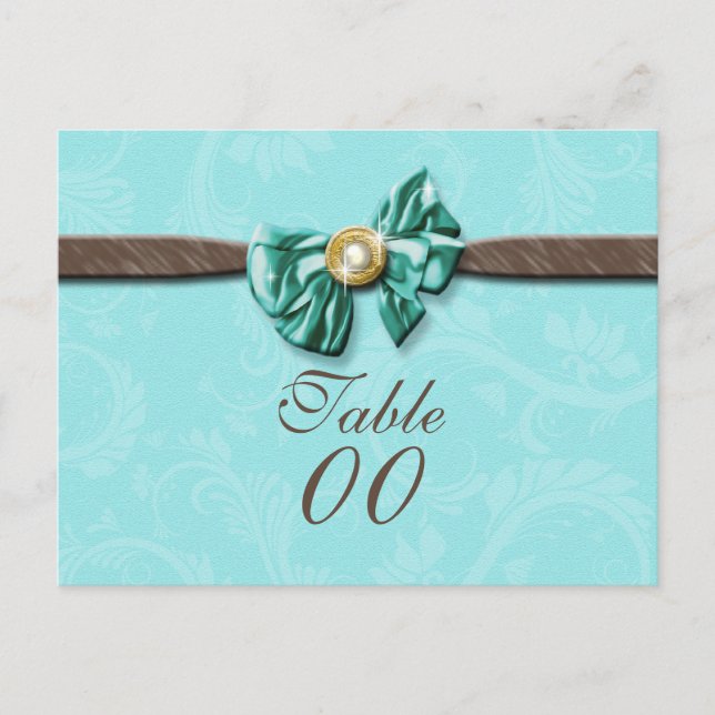 Carte Postale Bleu aqua brun gem arc floral (Devant)