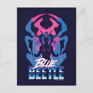 Carte Postale Bleu Beetle Rétrowave contre graphique