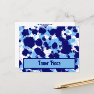 Carte Postale Bleu clair, marine et abstrait blanc
