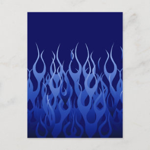 Carte Postale Bleu cool sur Blue Racing Flames décorative