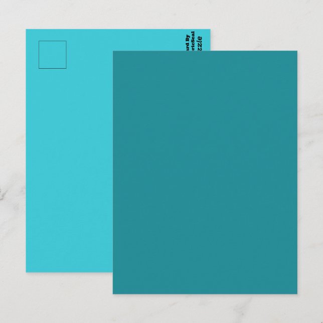 Carte Postale Bleu Cyan Sarcelle Turquoise Saison Printanière Co (Devant / Derrière)