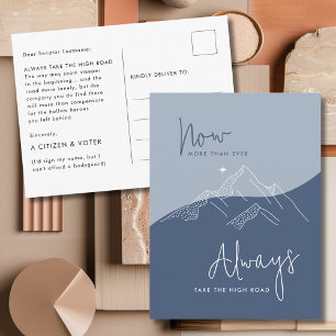 Carte Postale Bleu d'ardoise Prenez la route haute pour les séna